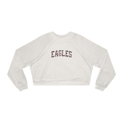 Women's Distressed Maroon Eagles Graphic Cropped Fleece Sweatshirt