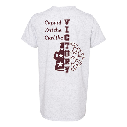 Youth Super Soft Victory Cheer with Back Graphic Short Sleeve Tee - New Albany Eagles