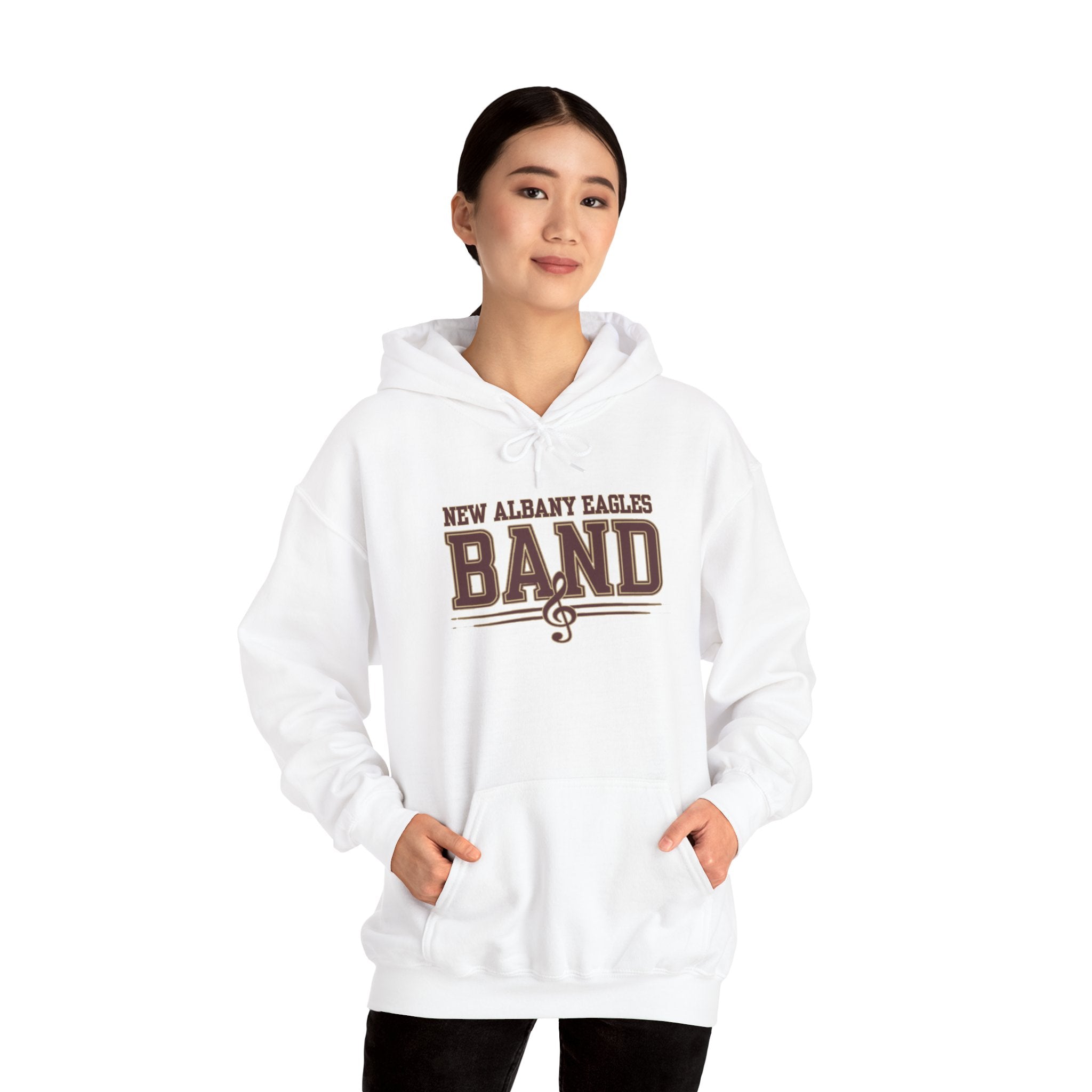 Adult Unisex New Albany Eagles Band Musical Note Graphic Hoodie