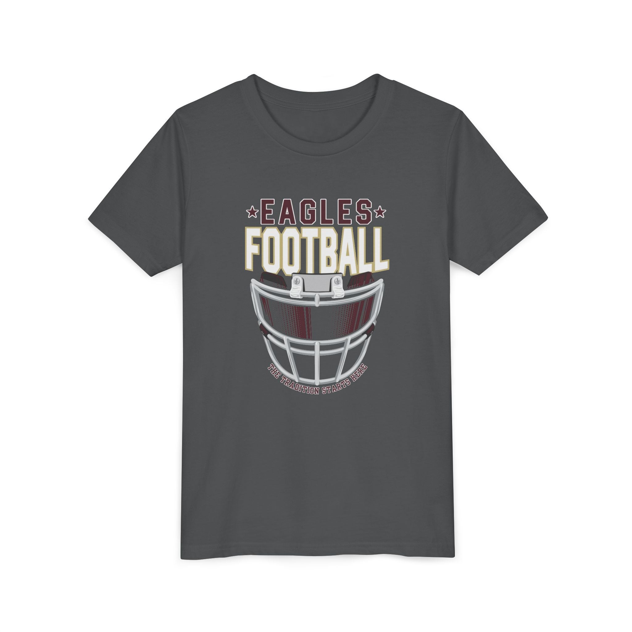 Youth Eagles White Hype Helmet Graphic Short Sleeve Soft Tee