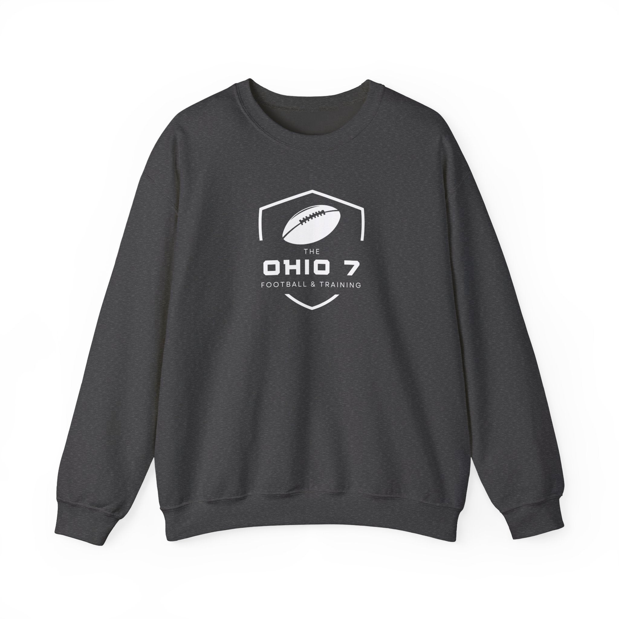 Adult Unisex The Ohio 7 White Logo Gildan Heavy Blend Crewneck Sweatshirt