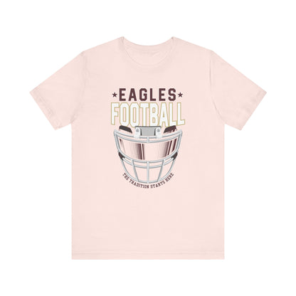 Adult Unisex Eagles White Hype Helmet Graphic Short Sleeve Soft Tee