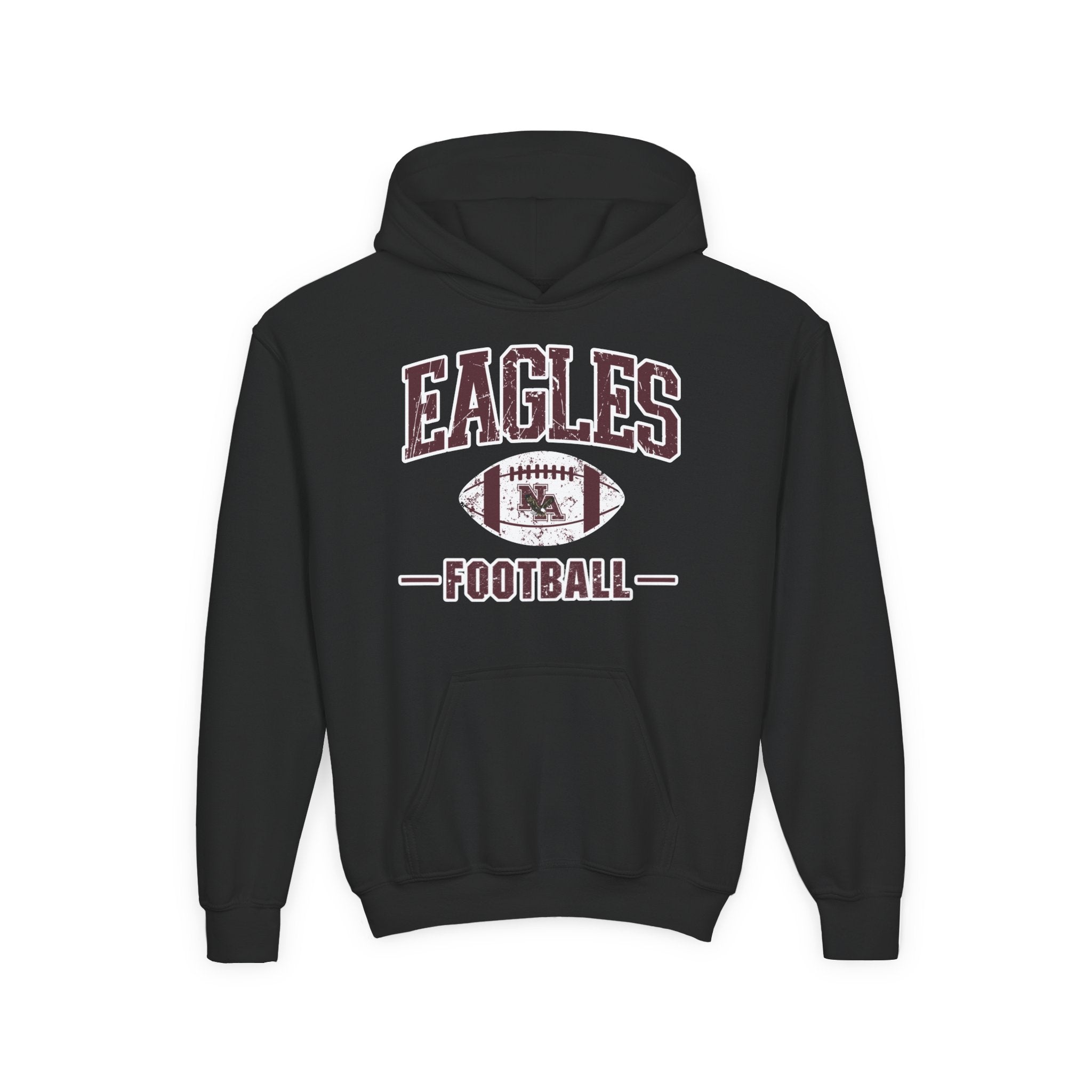 Youth Eagles Football Vintage Distressed Graphic Hoodie