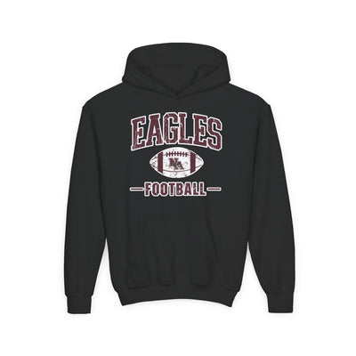 Youth Eagles Football Vintage Distressed Graphic Hoodie