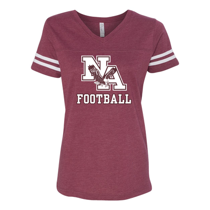 Women's Classic Logo Football Graphic Short Sleeve Football Ringer Tee