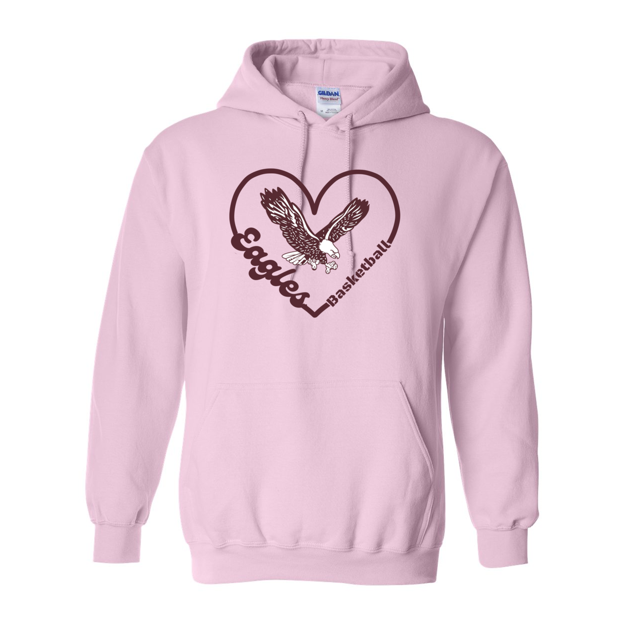 Adult Unisex Eagles Basketball Heart Graphic Hoodie