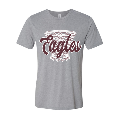 Adult Unisex Super Soft Vintage Eagles Hoops Basketball Short Sleeve Graphic Tee