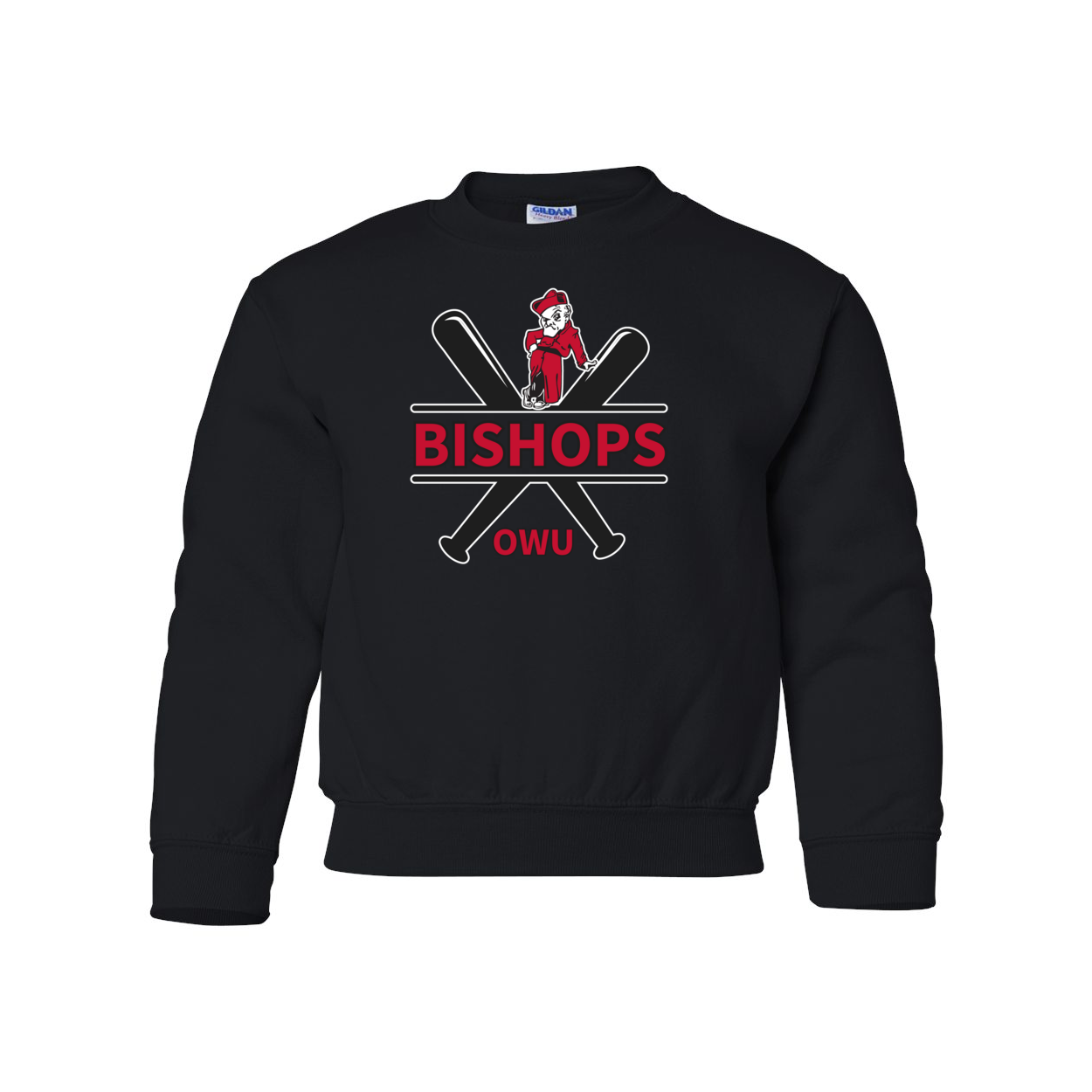 Youth Bishops Baseball Crossbat Graphic Sweatshirt - Ohio Wesleyan University