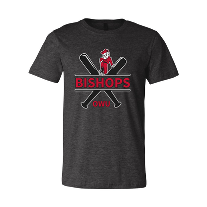 Adult Unisex Bishops Baseball Crossbat Graphic Short Sleeve Soft Tee - Ohio Wesleyan University