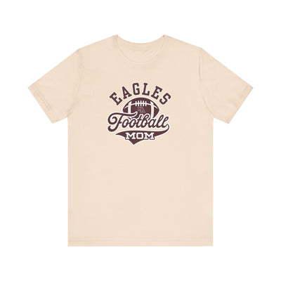Adult Unisex Eagles Spirit Script Football Mom Graphic Short Sleeve Soft Tee