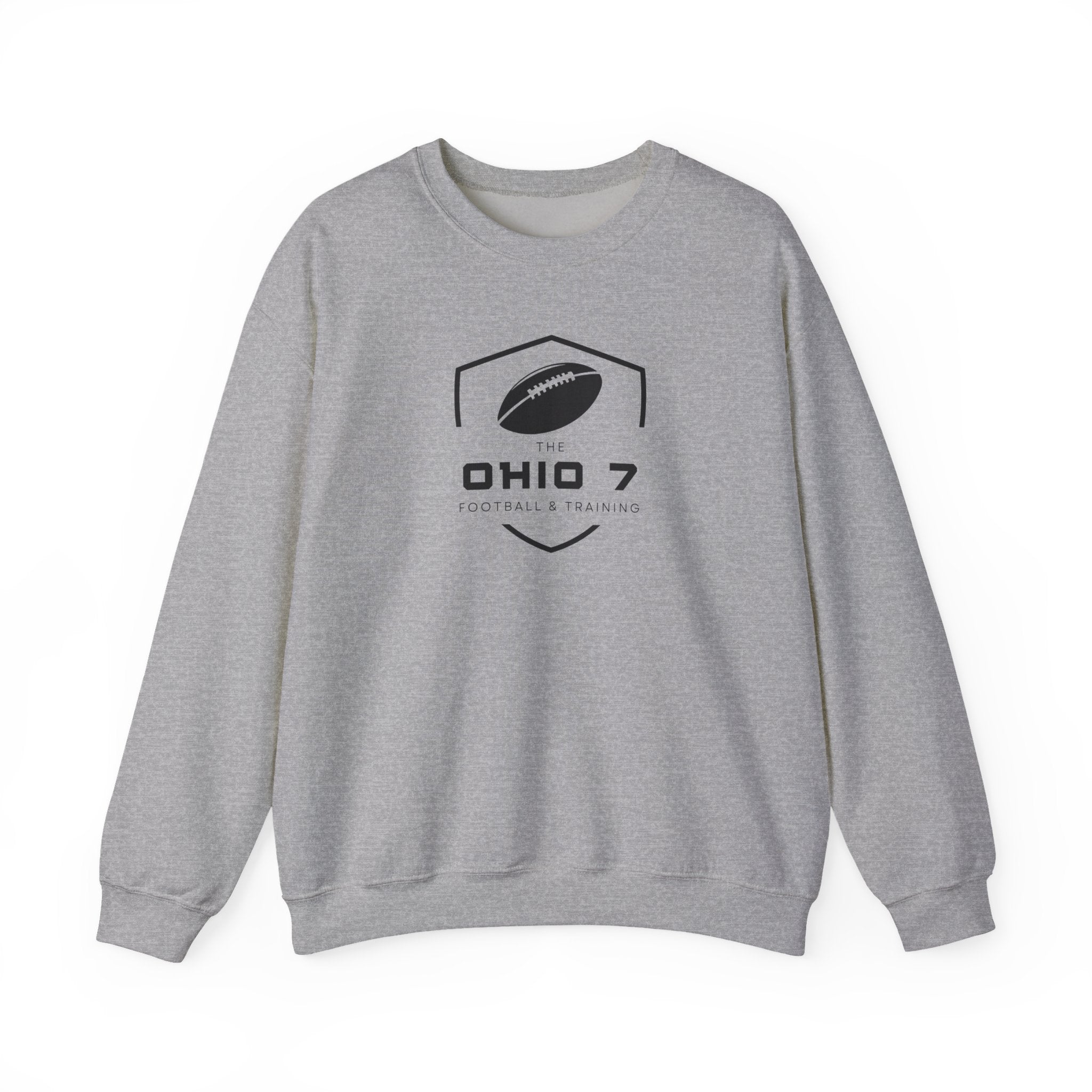 Adult Unisex The Ohio 7 Black Logo Gildan Heavy Blend Crewneck Sweatshirt