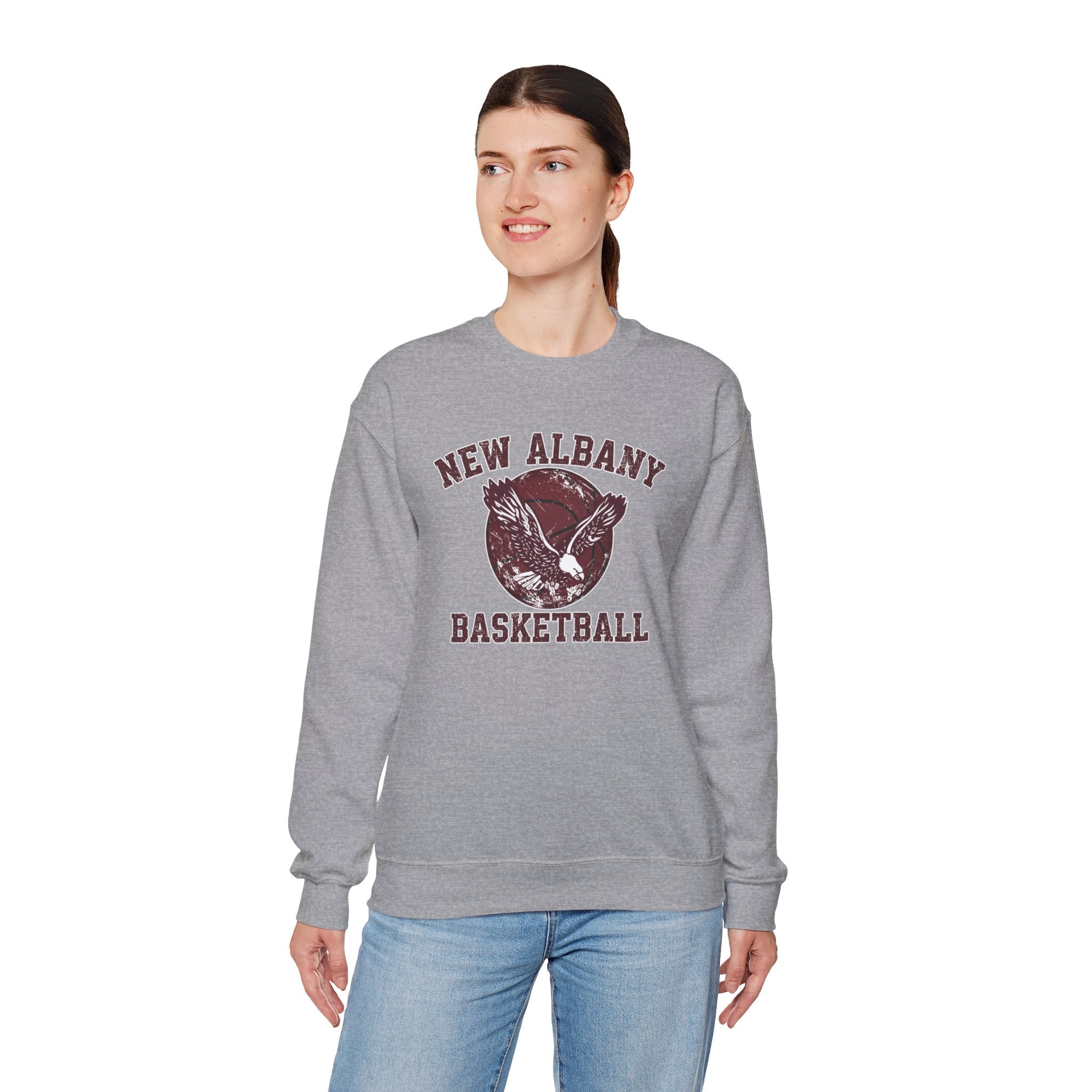 Adult UnisexNew Albany Eagles Basketball Vintage Victory Graphic Sweatshirt