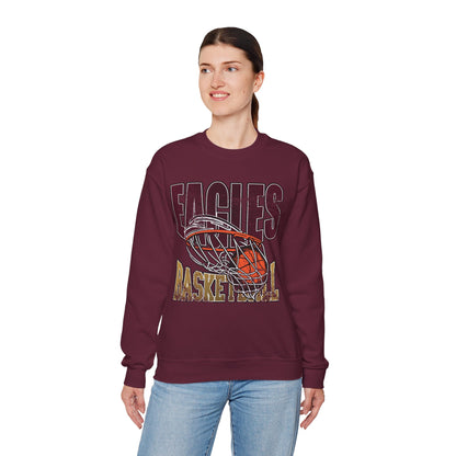Adult Unisex Eagles Swish Distressed Basketball Graphic Sweatshirt