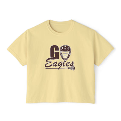 Women's Go Eagles Lacrosse Graphic Boxy Crop Short Sleeve Tee