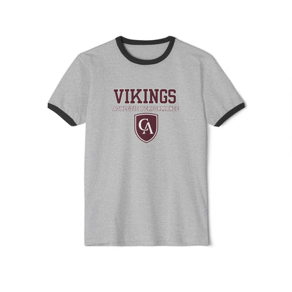 Adult Unisex Columbus Academy Vikings Athletic Performance Graphic Short Sleeve Ringer Tee