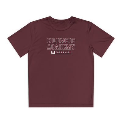 Youth Columbus Academy Football Graphic Sport-Tek Competitor Performance Tee