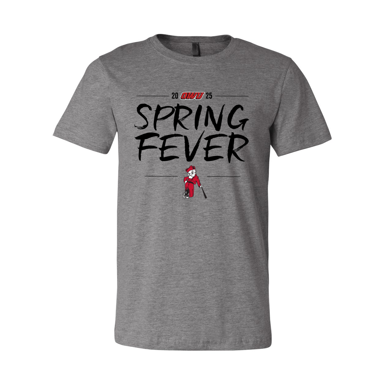 Adult Unisex OWU Spring Fever Baseball Graphic Short Sleeve Soft Tee - Ohio Wesleyan University