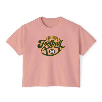Women's Bruin Script Football Graphic Boxy Crop Short Sleeve Tee