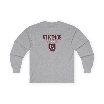 Adult Unisex Columbus Academy Vikings Tennis Graphic Gildan Long Sleeve Tee