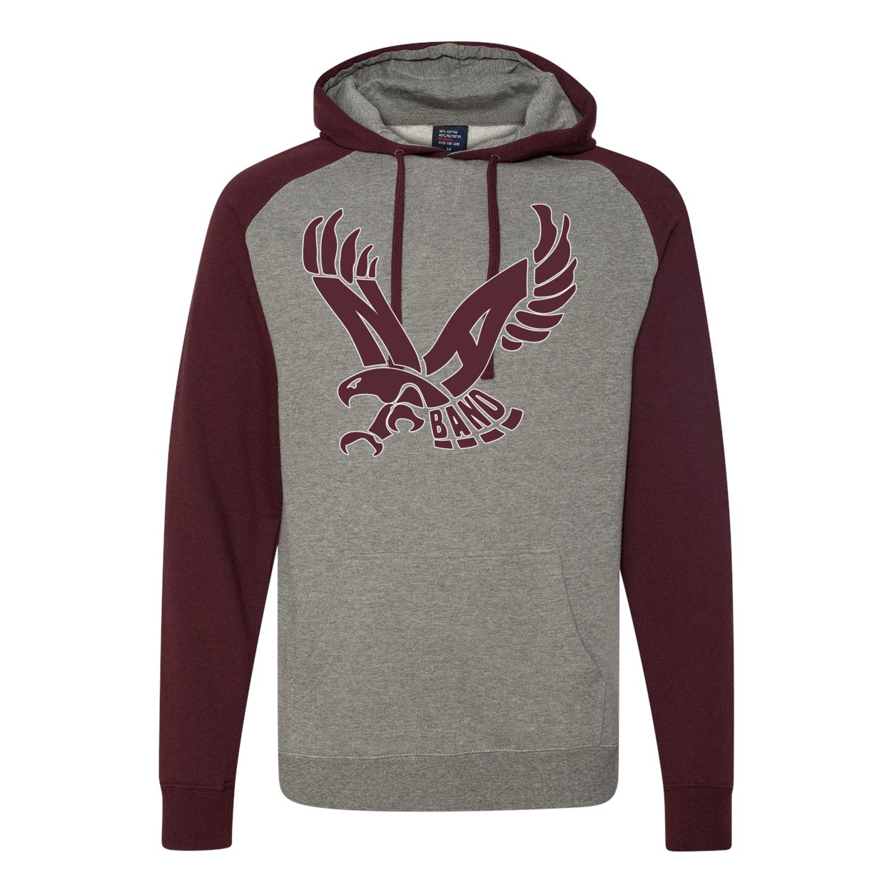 Adult Unisex Band Eagle Raglan Hoodie Sweatshirt