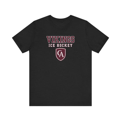 Adult Unisex Columbus Academy Vikings Ice Hockey Graphic Short Sleeve Bella + Canvas Soft Tee