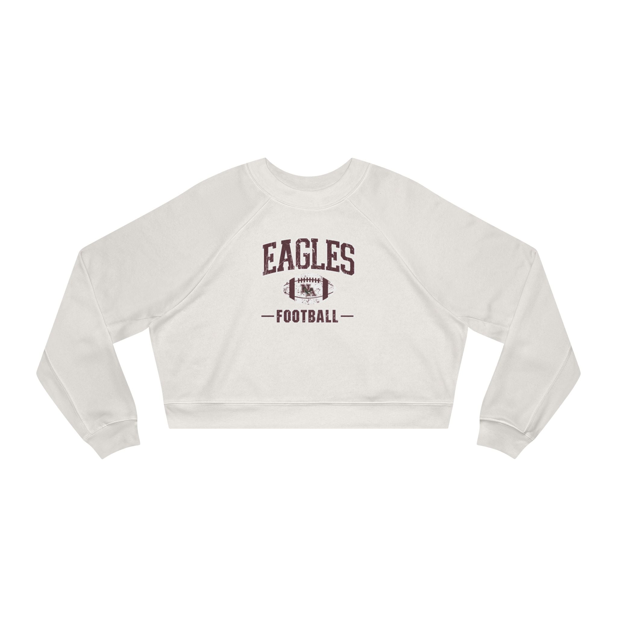 Women's Eagles Football Vintage Distressed Graphic Cropped Fleece Sweatshirt