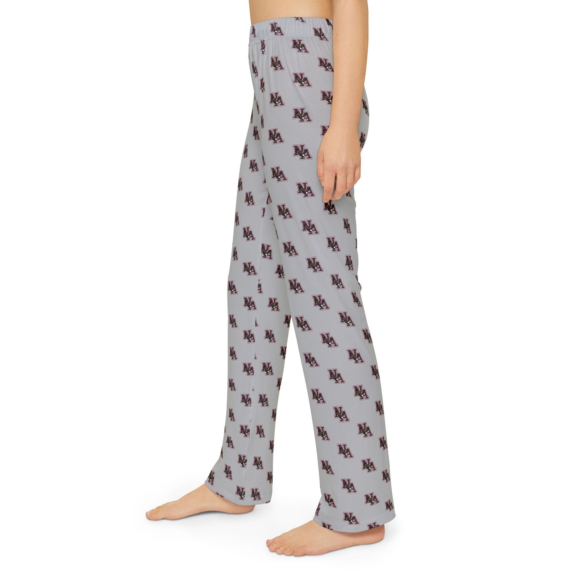 Youth Pajama Pant with Allover Classic Maroon Logo Print