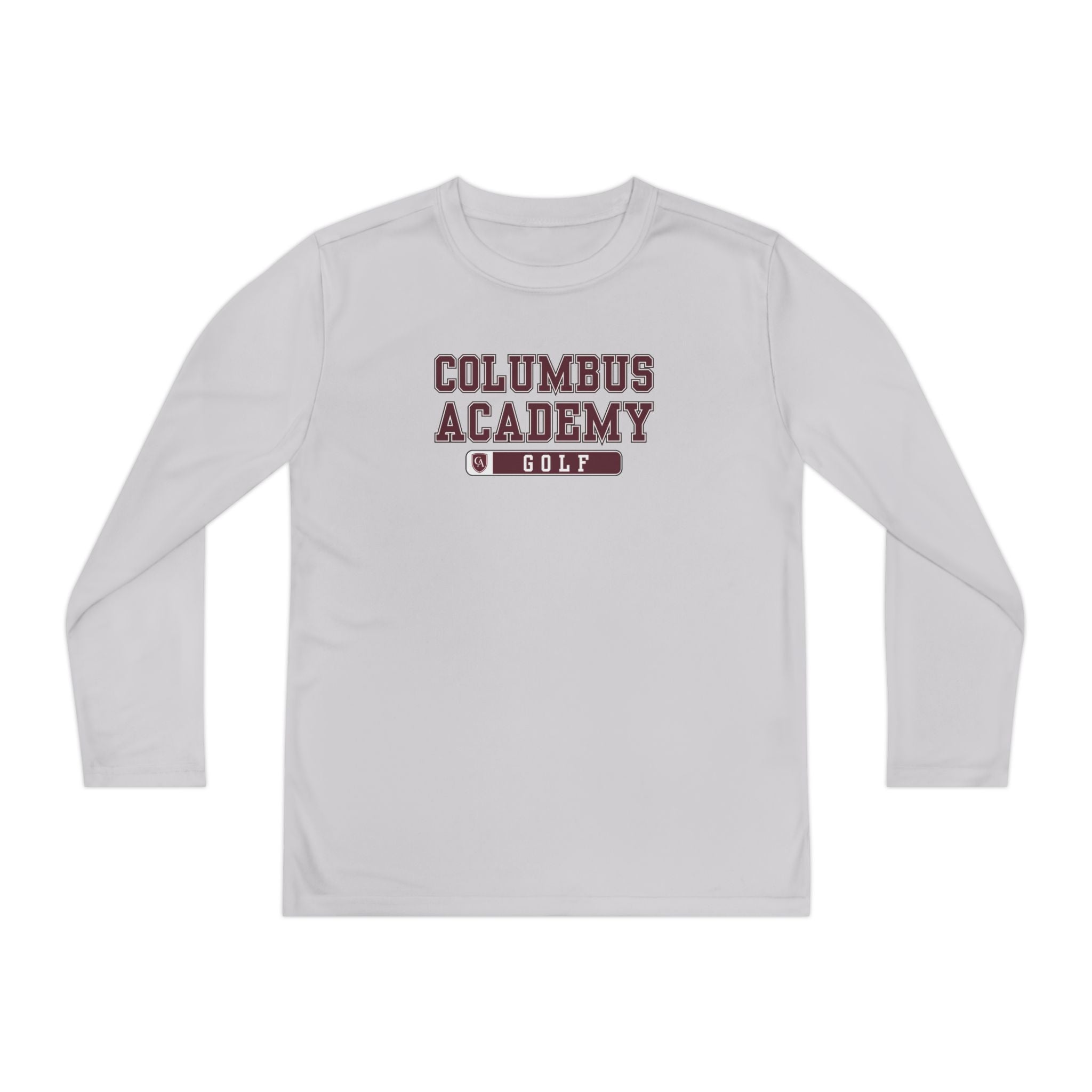 Youth Columbus Academy Golf Graphic Sport-Tek Competitor Performance Long Sleeve Tee