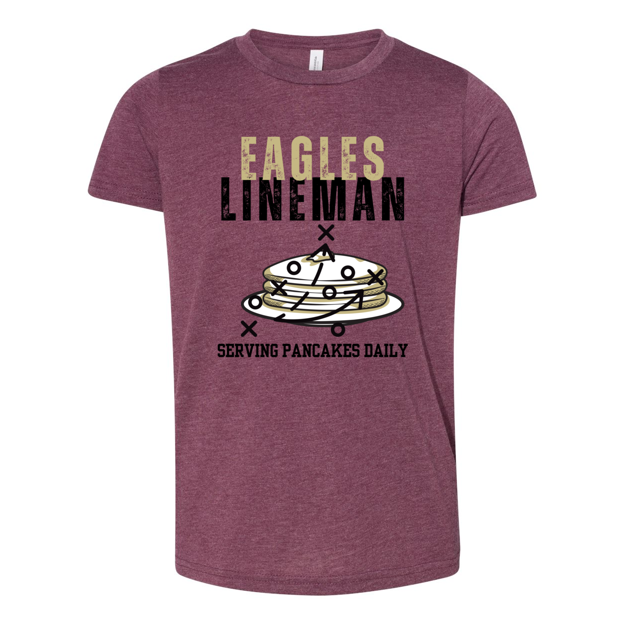 Youth Super Soft Eagles Lineman Pancake Short Sleeve Graphic Tee