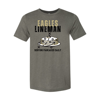 Adult Unisex Super Soft Eagles Lineman Pancake Short Sleeve Graphic Tee