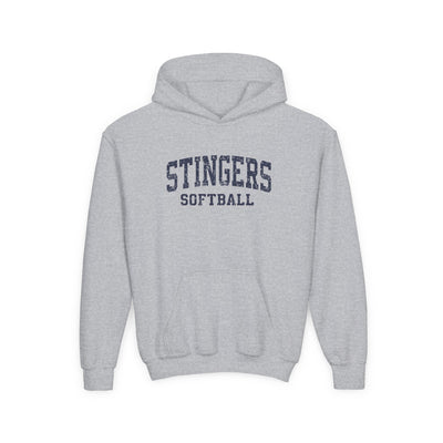 Youth Stingers Softball Vintage Distressed Graphic Hoodie