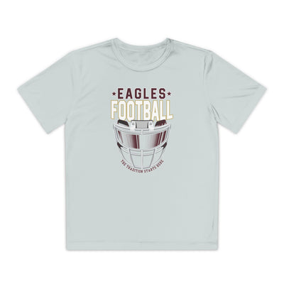 Youth Eagles Maroon Hype Helmet Graphic Short Sleeve Performance Tee