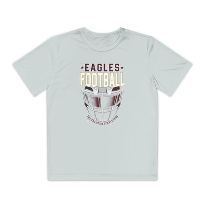 Youth Eagles Maroon Hype Helmet Graphic Short Sleeve Performance Tee