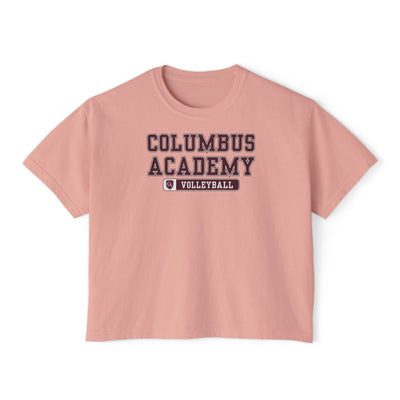 Women's Columbus Academy Volleyball Graphic Boxy Crop Short Sleeve Tee