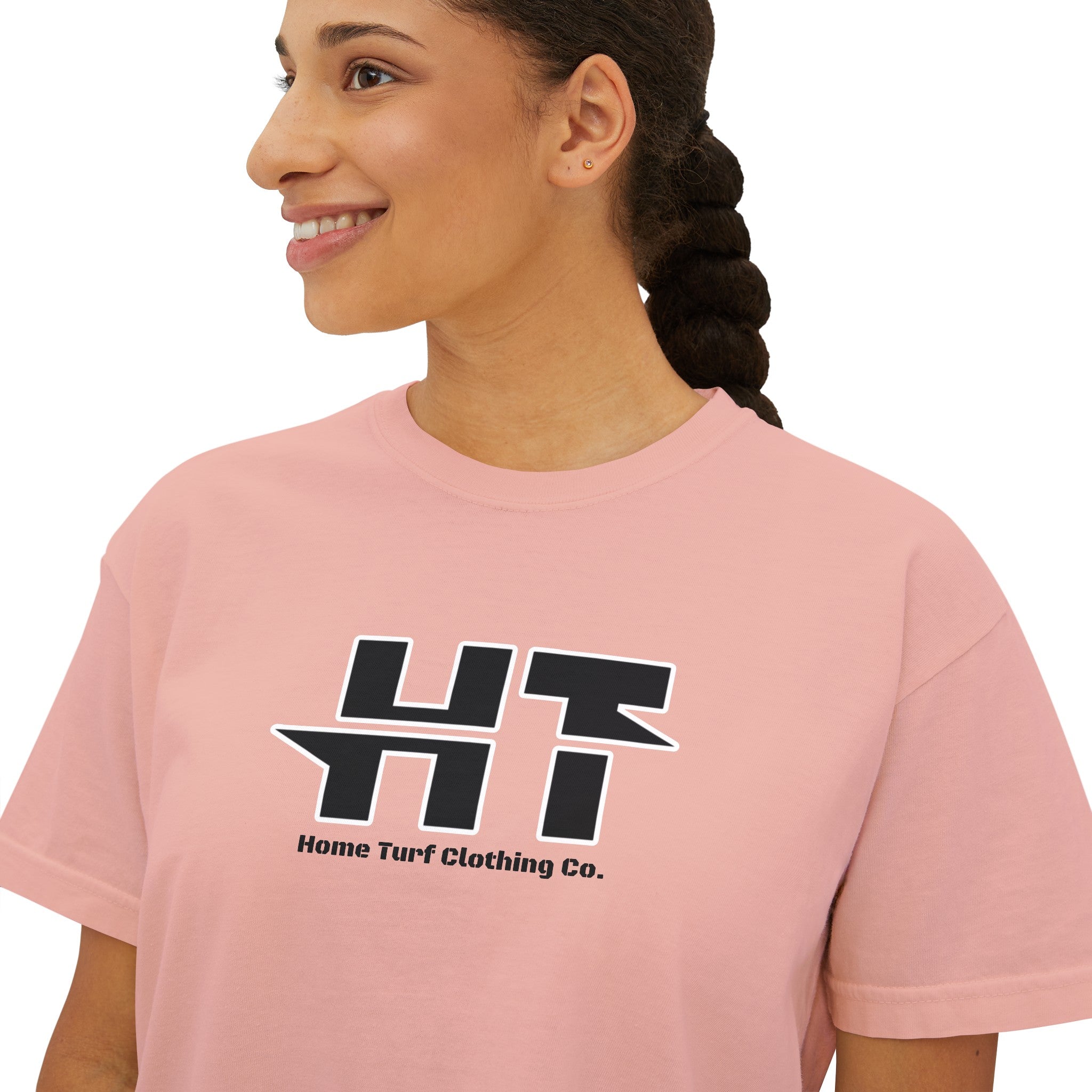 Women's Home Turf Logo Boxy Crop Short Sleeve Graphic Tee