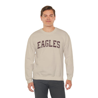 Adult Unisex Distressed Maroon Eagles Graphic Sweatshirt