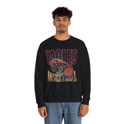 Adult Unisex Eagles Swish Distressed Basketball Graphic Sweatshirt