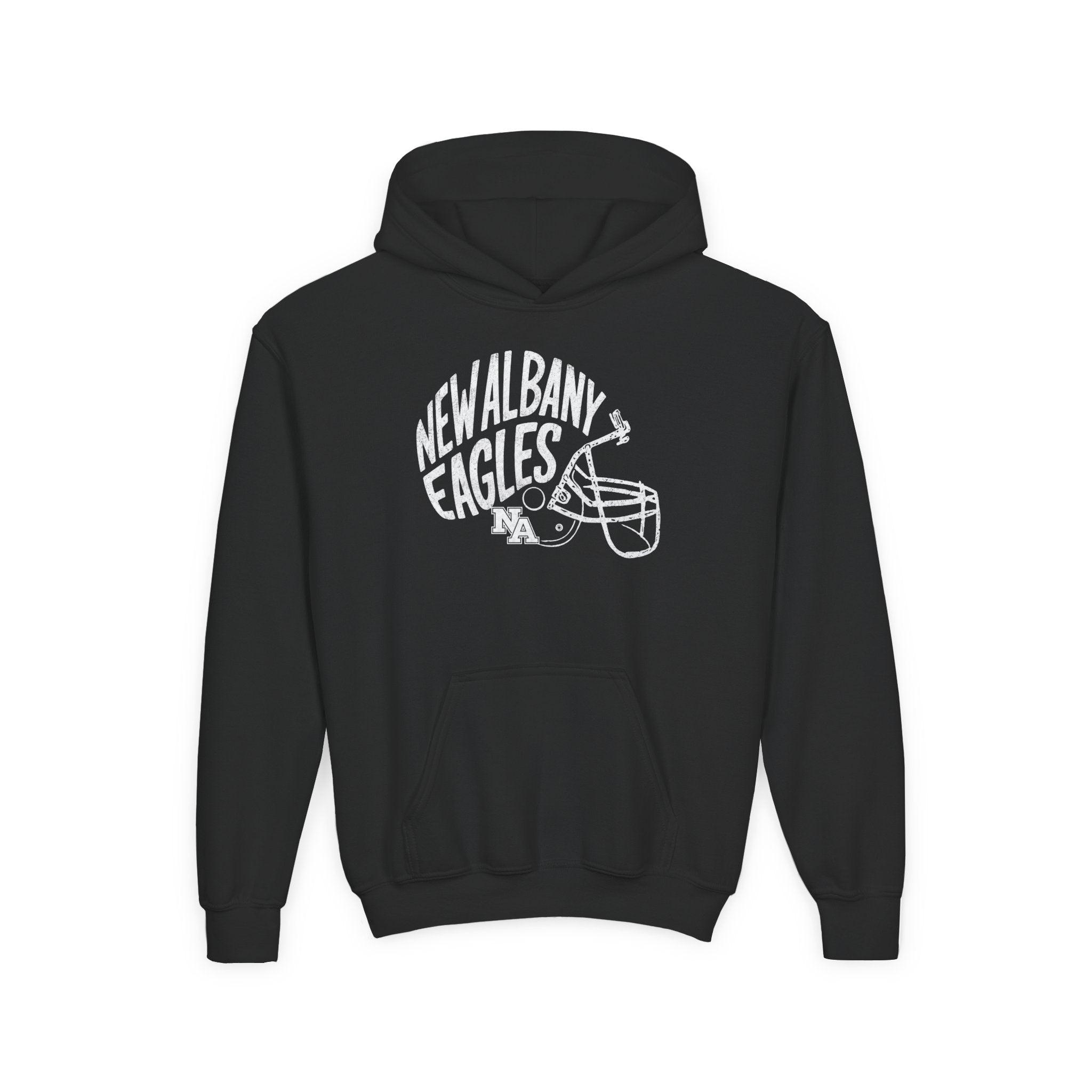 Youth New Albany Vintage Vibes Football Helmet Graphic Hoodie