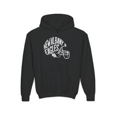 Youth New Albany Vintage Vibes Football Helmet Graphic Hoodie