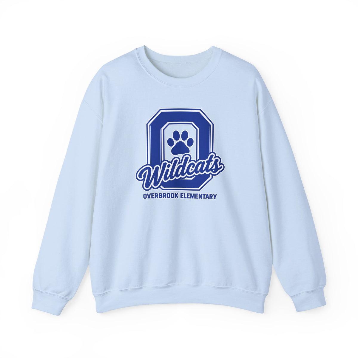 Adult Unisex Overbrook Elementary Wildcats Block Letter Graphic Sweatshirt