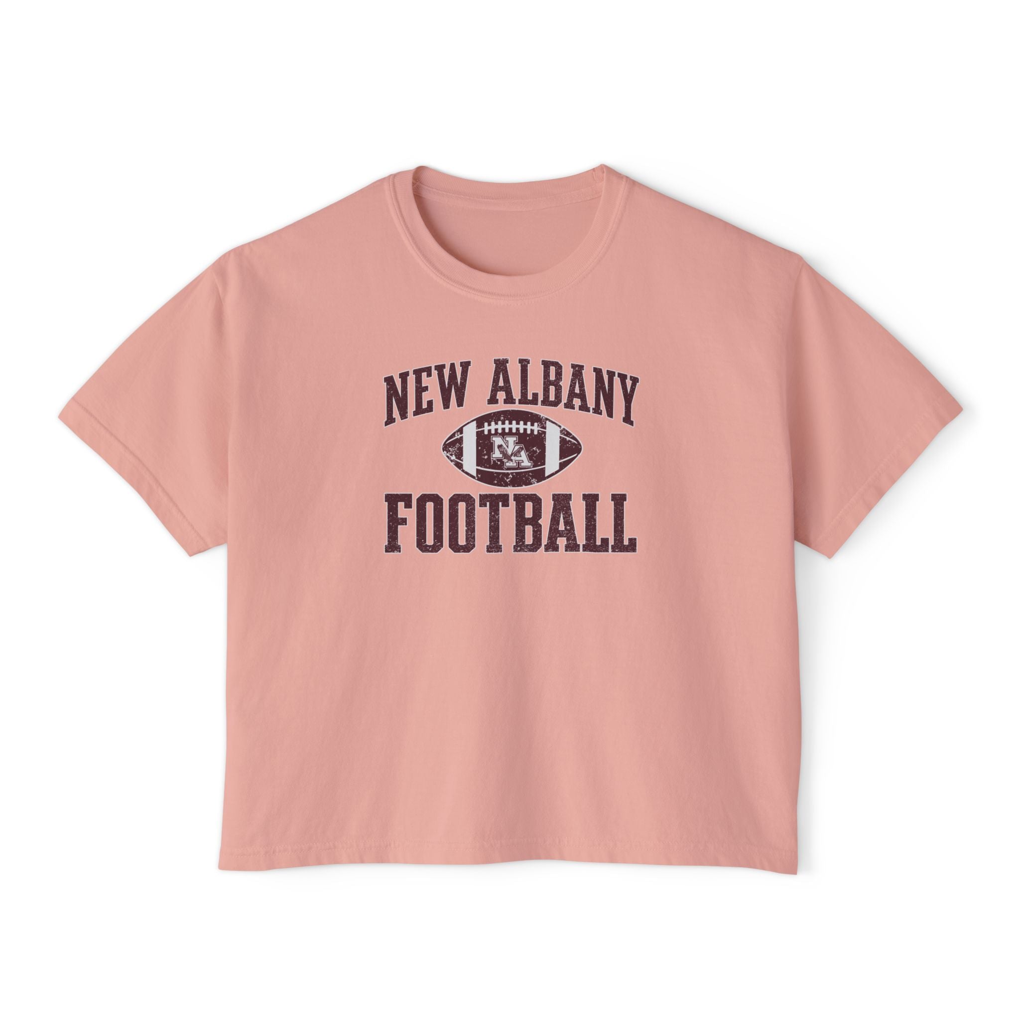 Women's New Albany New Albany Football Pride Graphic Boxy Crop Short Sleeve Tee