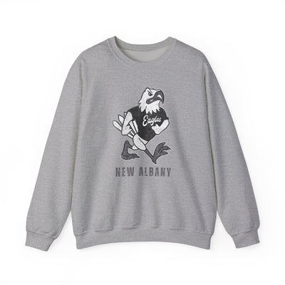 Adult Unisex New Albany Black and White Vintage Fighting Eagle Graphic Sweatshirt