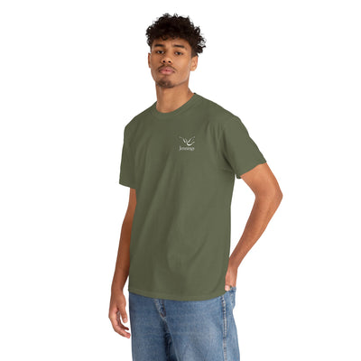 Adult Unisex Heavy Cotton Short Sleeve Tee - White Jennings Logo