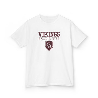 Youth Columbus Academy Vikings Swim & Dive Graphic Short Sleeve Gildan Heavy Tee