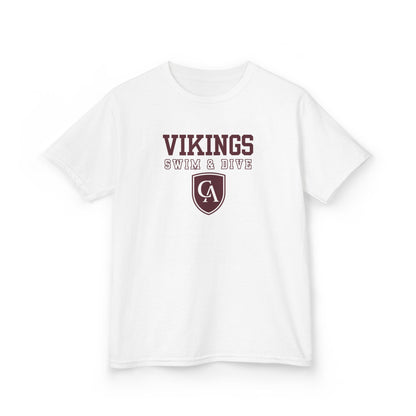 Youth Columbus Academy Vikings Swim & Dive Graphic Short Sleeve Gildan Heavy Tee