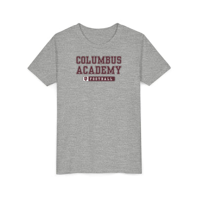 Youth Columbus Academy Football Graphic Short Sleeve Bella + Canvas Soft Tee