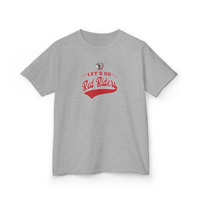 Youth Let's Go Red Riders Graphic Short Sleeve Gildan Heavy Tee