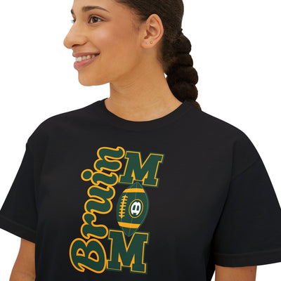 Women's  Bruin Football Mom Graphic Boxy Crop Short Sleeve Tee