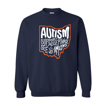 Adult Unisex "Autism See The Amazing" Bridgeway Graphic Crewneck Sweatshirt