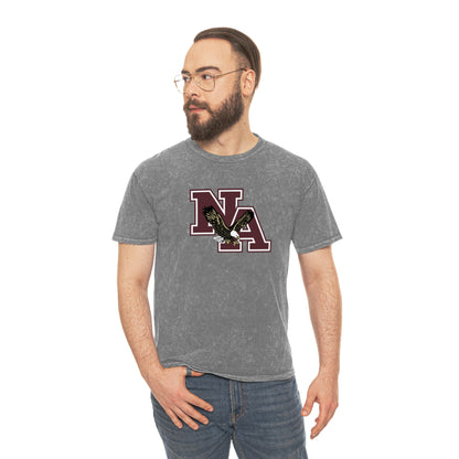 Adult Unisex Logo Mineral Wash Short Sleeve Graphic Tee - New Albany Eagles